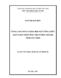 Luận văn Thạc sĩ Quản lý kinh tế: Nâng cao chất lượng đội ngũ công chức tại Ủy ban nhân dân thị xã Hòa Thành, tỉnh Tây Ninh