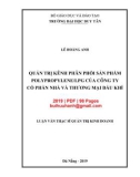 Luận văn Thạc sĩ Quản trị kinh doanh: Quản trị kênh phân phối sản phẩm Polypropylene/LPG của Công ty cổ phần Nhà và thương mại Dầu khí