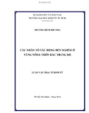 Luận văn Thạc sĩ Kinh tế: Các nhân tố tác động đến nghèo ở vùng nông thôn Bắc Trung Bộ