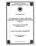 Luận văn Thạc sĩ Kinh tế: Tác động đầu tư trực tiếp nước ngoài đến tăng trưởng kinh tế tỉnh Long An