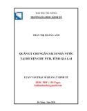 Luận văn Thạc sĩ Quản lý kinh tế: Quản lý chi ngân sách nhà nước trên địa bàn huyện Chư Pưh, tỉnh Gia Lai