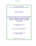 Luận văn Thạc sĩ Kinh tế: Vận dụng chuẩn mực kế toán công quốc tế để hoàn thiện chế độ kế toán hành chính sự nghiệp Việt Nam