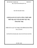 Tóm tắt Luận văn Thạc sĩ Chính sách công: Chính sách xây dựng nông thôn mới trên địa bàn thành phố Việt Trì, tỉnh Phú Thọ