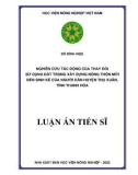 Luận án Tiến sĩ Quản lý đất đai: Nghiên cứu tác động của thay đổi sử dụng đất trong xây dựng nông thôn mới đến sinh kế của người dân huyện Thọ Xuân, tỉnh Thanh Hóa