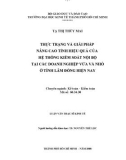 Luận văn Thạc sĩ Kinh tế: Thực trạng và giải pháp nâng cao tính hiệu quả của hệ thống kiểm soát nội bộ tại các doanh nghiệp vừa và nhỏ ở tỉnh Lâm Đồng hiện nay