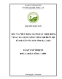 Luận văn Thạc sĩ Phát triển nông thôn: Giải pháp huy động nguồn lực cộng đồng trong xây dựng nông thôn mới trên địa bàn huyện Pác Nặm, tỉnh Bắc Kạn