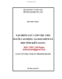 Luận văn Thạc sĩ Quản trị kinh doanh: Tạo động lực làm việc cho người lao động tại Bảo hiểm xã hội tỉnh Kiên Giang