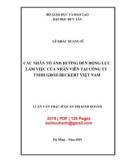 Luận văn Thạc sĩ Quản trị kinh doanh: Các nhân tố ảnh hưởng đến động lực làm việc của nhân viên tại Công ty TNHH Groz-Beckert Việt Nam