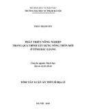 Tóm tắt Luận án tiến sĩ Địa lí: Phát triển nông nghiệp trong quá trình xây dựng nông thôn mới ở tỉnh Bắc Giang