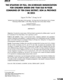 Thực trạng tiêm chủng đầy đủ, đúng lịch cho trẻ dưới một tuổi tại bốn xã của huyện Yên Châu, tỉnh Sơn La năm 2023