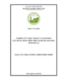 Luận văn Thạc sĩ Phát triển nông thôn: Nghiên cứu thực trạng và giải pháp xây dựng nông thôn mới tại huyện Mai Sơn, tỉnh Sơn La