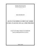 Luận văn Thạc sĩ Quản lý kinh tế: Quản lý tài chính các đơn vị sự nghiệp có thu của huyện Yên Lạc tỉnh Vĩnh Phúc