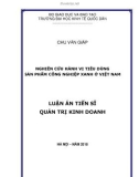 Luận án tiến sĩ Kinh tế: Nghiên cứu hành vi tiêu dùng sản phẩm công nghiệp xanh ở Việt Nam