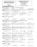 Đề kiểm tra cuối học kì 2 môn Toán lớp 12 năm 2021-2022 có đáp án - Trường THPT Lương Văn Can (Mã đề 801)