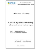 Khóa luận tốt nghiệp Quản trị kinh doanh: Nâng cao hiệu quả kinh doanh tại Công ty xăng dầu Trường Thịnh