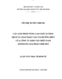 Luận văn Thạc sĩ Kinh tế: Các giải pháp nâng cao chất lượng dịch vụ giao nhận vận tải đường biển của Công ty kho vận miền Nam (Sotrans) giai đoạn 2008-2015