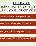 Bài giảng Quản lý nhà nước về kinh tế - Chương 1: Bản chất và vai trò của quản lý nhà nước về kinh tế