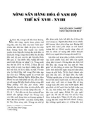 Nông sản hàng hóa ở Nam Bộ thế kỷ XVII- XVIII