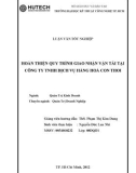 Khóa luận tốt nghiệp Quản trị kinh doanh: Hoàn thiện quy trình giao nhận vận tải tại Công ty TNHH Dịch vụ hàng hoá Con Thoi