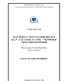 Luận văn Thạc sĩ Kinh tế: Phân tích các nhân tố ảnh hưởng đến quản lý dự án đầu tư công - Trường hợp thành phố Hồ Chí Minh