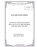 Sáng kiến kinh nghiệm THCS: Vận dụng kỹ thuật mảnh ghép để nâng cao năng lực học sinh trong giảng dạy Tiếng Việt lớp 8