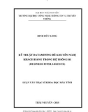 Luận văn Thạc sĩ Khoa học máy tính: Kỹ Thuật datamining để khuyến nghị khách hàng trong hệ thống BI (Business Intelligence)