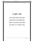 Luận văn: Hoàn thiện chính sách cạnh tranh đối với sản phẩm bảo hiểm xe cơ giới tại chi nhánh bảo hiểm AAA Miền Trung