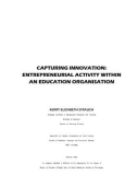 Master’s thesis of Management (Education and Training): Capturing innovation: entrepreneurial activity within an education organisation