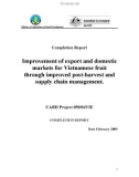 Báo cáo nghiên cứu nông nghiệp Improvement of export and domestic markets for Vietnamese fruit through improved post-harvest and supply chain management 