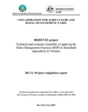 Cooperation programs and agricultural rural developmen: Technical and economic feasibility of applying the Better Management Practices (BMP) to household aquaculture in Vietnam - MS 11 