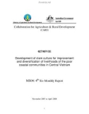 Project Progress Report: Development of clam culture for improvement and diversification of livelihoods of the poor coastal communities in Central Vietnam - MS04 