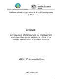 Project Technical Report: Development of clam culture for improvement and diversification of livelihoods of the poor coastal communities in Central Vietnam - MS4 