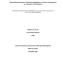 Doctoral thesis of Project Management: Determining the impact of emotional intelligence in project management as a measure of performance