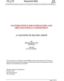 Master thesis Business Administration: Factors effect job satisfaction and organizational commitment- A case study of Tran Duc group