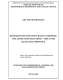 Summary of environmental control and management PH.D thesis: Research the scientific base in assessing the adaptation solutions – apply for Quang Ngai province