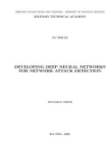 Doctoral Thesis: Developing deep neural networks for network attack detection