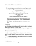 Báo cáo On the martingale representation theorem and approximate hedging a contingent claim in the minimum mean square deviation criterion 