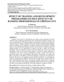 Effect of training and development programmes on self-efficacy of banking professionals in Chennai city