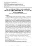 Impact of optimism on leadership effectiveness: a review of literature