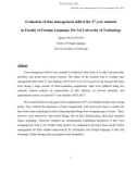 Final Report Evaluation of time management skill of the 3rd year students in FFL - HUT