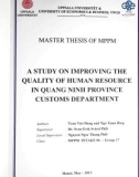 Master thesis of MPPM: A study on improving the quality of human resource in Quang Ninh province customs department