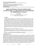 Role of HR practices in employees’ satisfaction: a case study on 3-star hotels of Ahmedabad, Gujarat