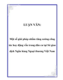 LUẬN VĂN: Một số giải pháp nhằm tăng cường công tác huy động vốn trong dân cư tại Sở giao dịch Ngân hàng Ngoại thương Việt Nam