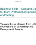 Tips and tricks gleaned from UGA’s Foundations of Leadership and Management Program