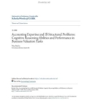 Accounting expertise and ill structured problems - Cognitive reasoning abilities and performance in business valuation tasks