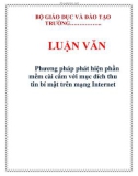 LUẬN VĂN: Phương pháp phát hiện phần mềm cài cắm với mục đích thu tin bí mật trên mạng Internet