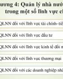 Bài giảng Quản lý nhà nước về kinh tế - Chương 4: Quản lý nhà nước về kinh tế trong một số lĩnh vực chủ yếu