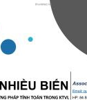 Bài giảng Phương pháp tính toán trong khoa học và kỹ thuật vật liệu: Hàm nhiều biến