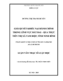 Luận văn Thạc sĩ Luật học: Giải quyết khiếu nại hành chính trong lĩnh vực đất đai – Qua thực tiễn thị xã Tam Điệp, tỉnh Ninh Bình