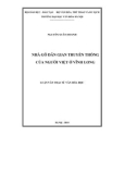 Luận văn Thạc sĩ Văn hóa học: Nhà gỗ dân gian truyền thống của người Việt ở Vĩnh Long